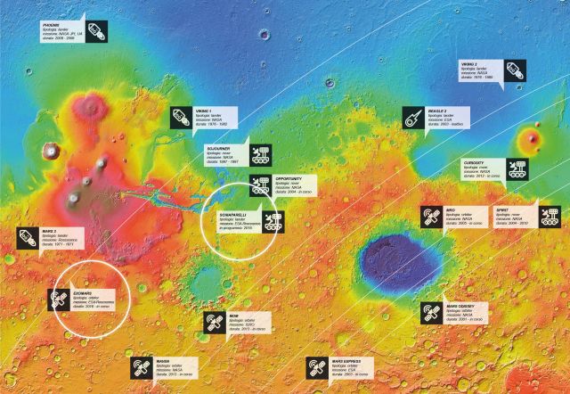 INFOGRAFICA: tutte le missioni su (e attorno a) Marte
