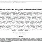 L'articolo "Discovery of a warm, dusty giant planet around HIP65426" di G. Chauvin et al.